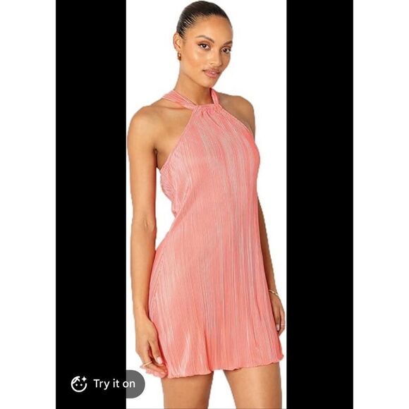 Free People Dresses & Skirts - Boutique Extra Large Dress Cocktail Ripple Blush Halter Neck